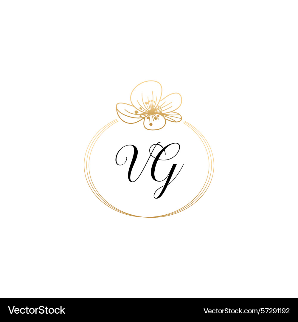 Botanical monogram logos with initial vg Vector Image