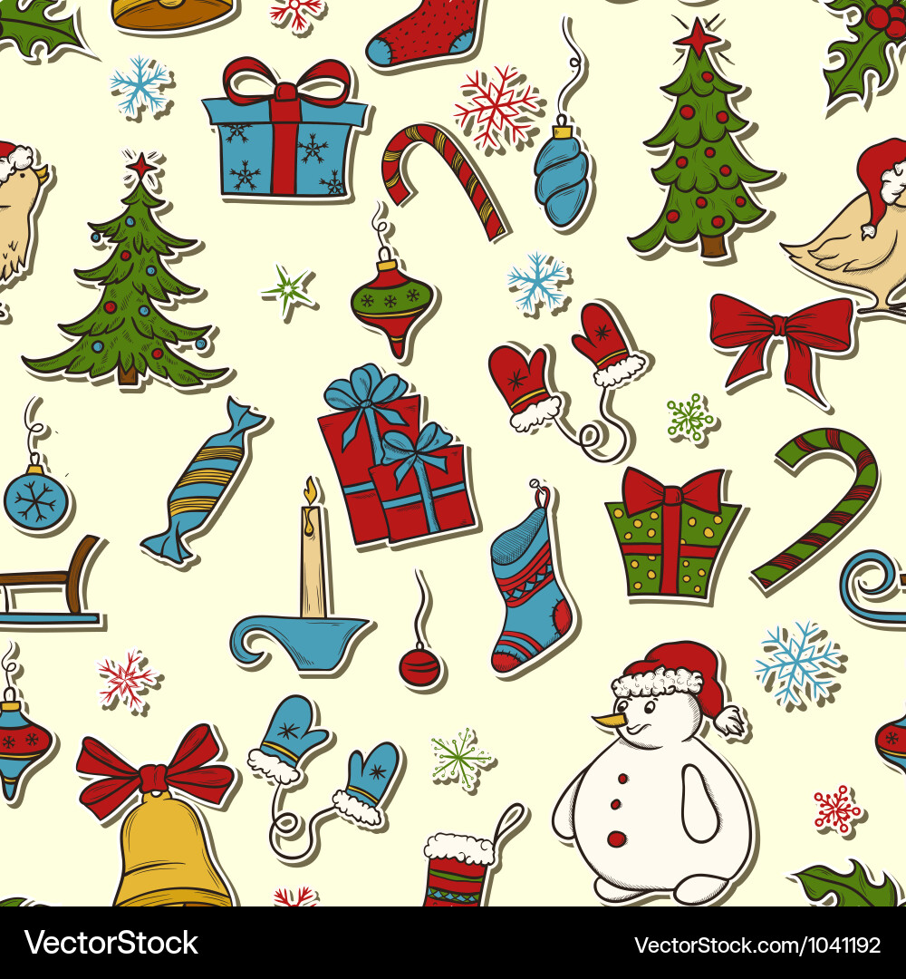 Christmas Seamless Pattern vector image