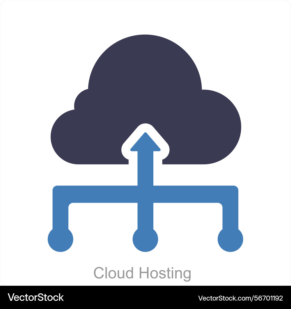 Cloud hosting and server icon concept Vector Image