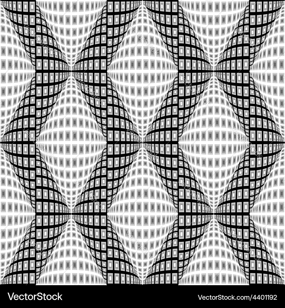 Design seamless monochrome warped zigzag pattern vector image