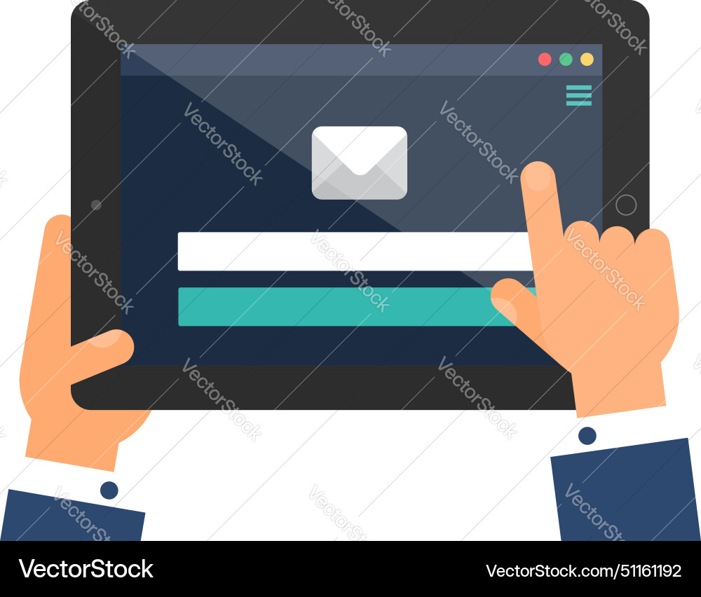 Electronic mailbox web page entering login Vector Image
