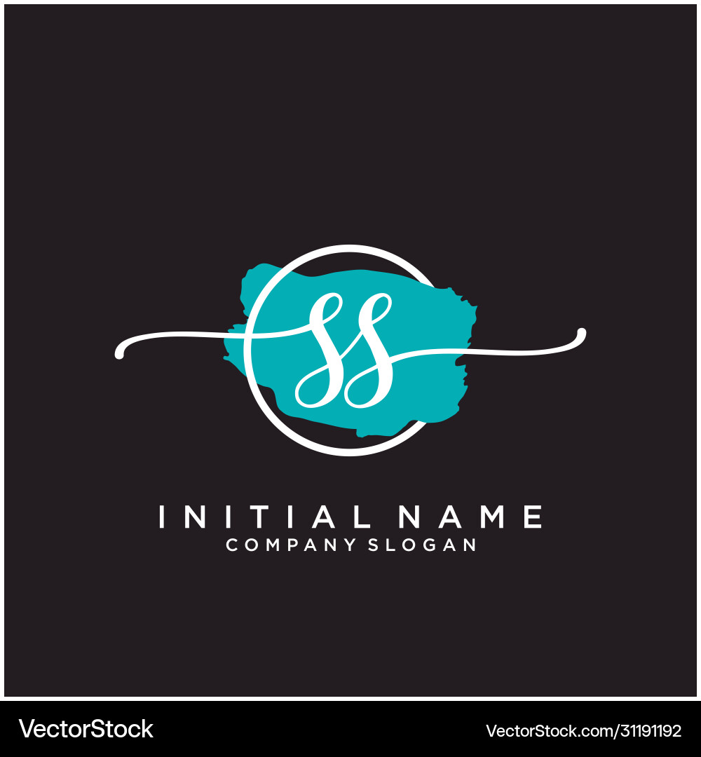 Elegant SS Initial Logo - Brush Script Vector Image