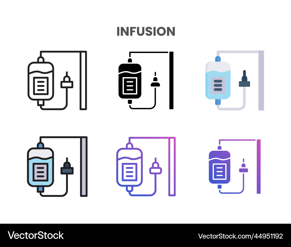 Infusion icons set with different styles Vector Image