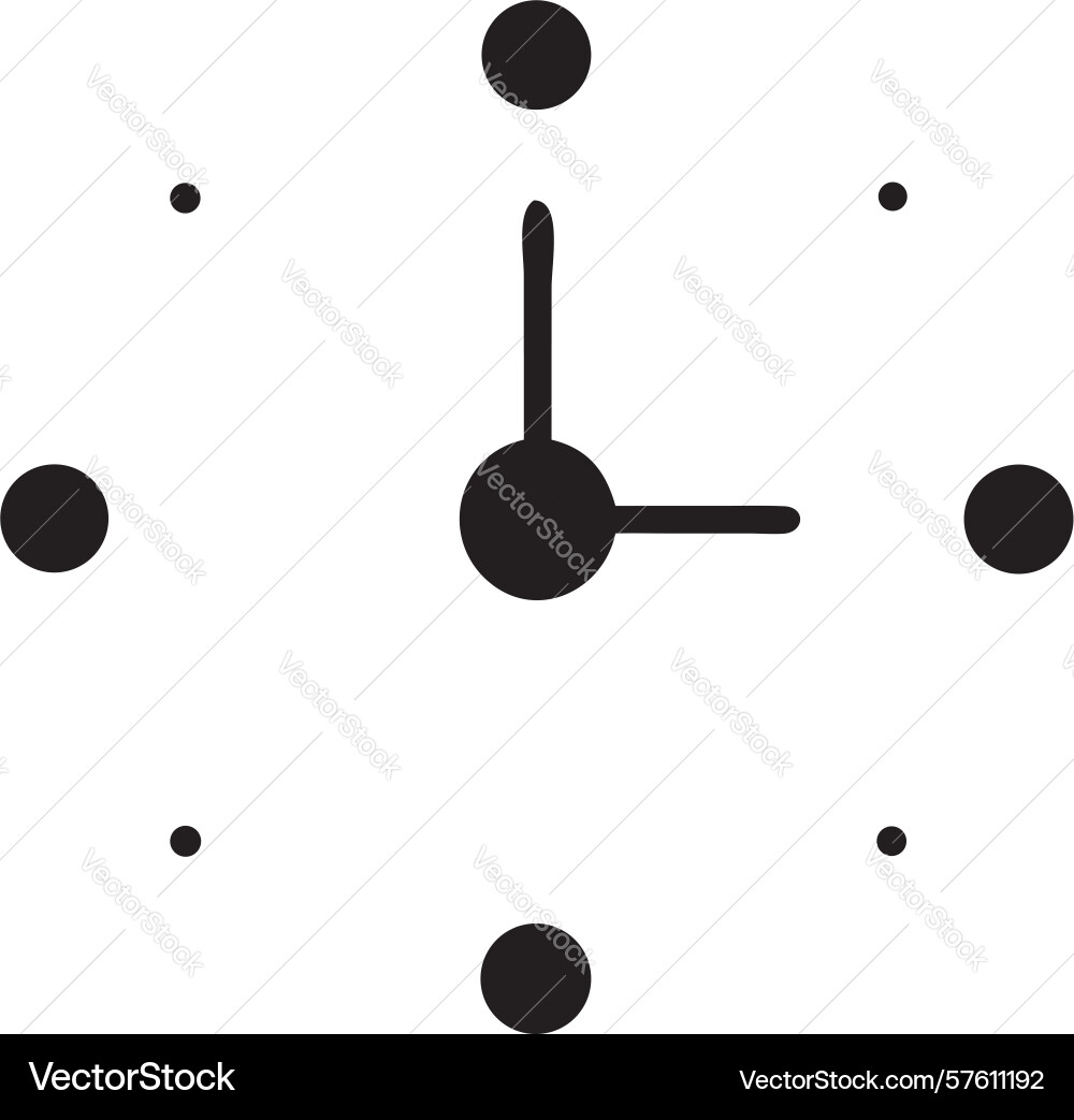 Minimalist dots clock icon design generative ai vector image