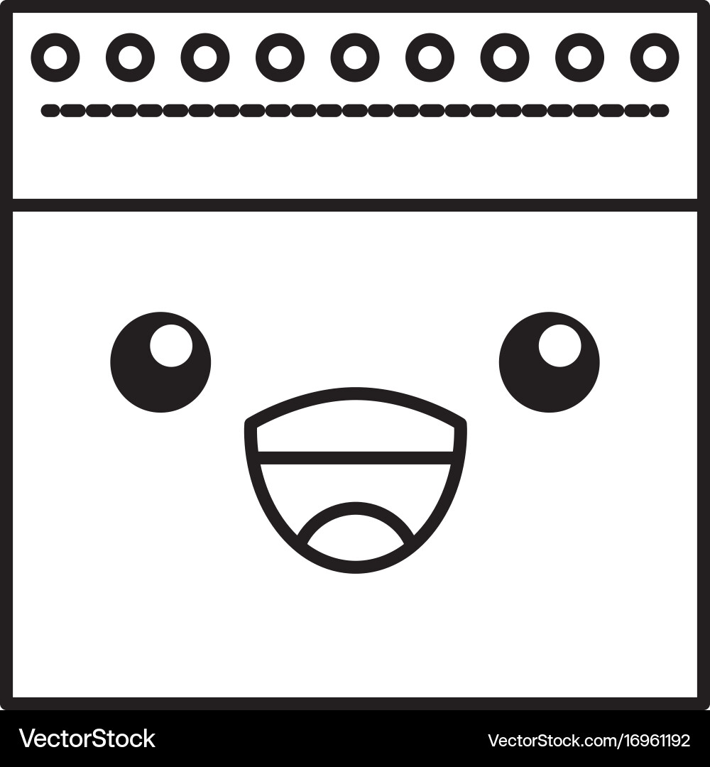 Notebook sheet kawaii character vector image