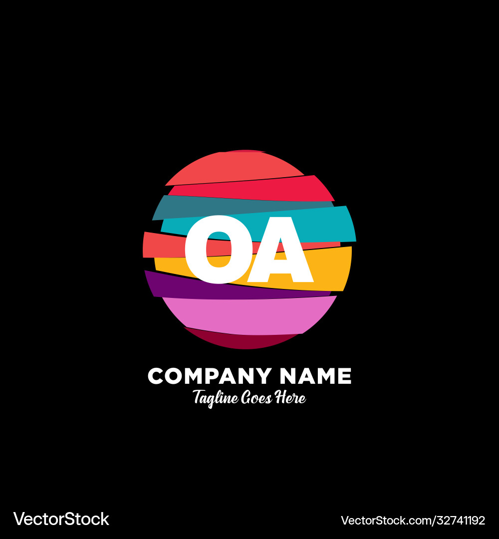 Oa initial logo with colorful template Vector Image