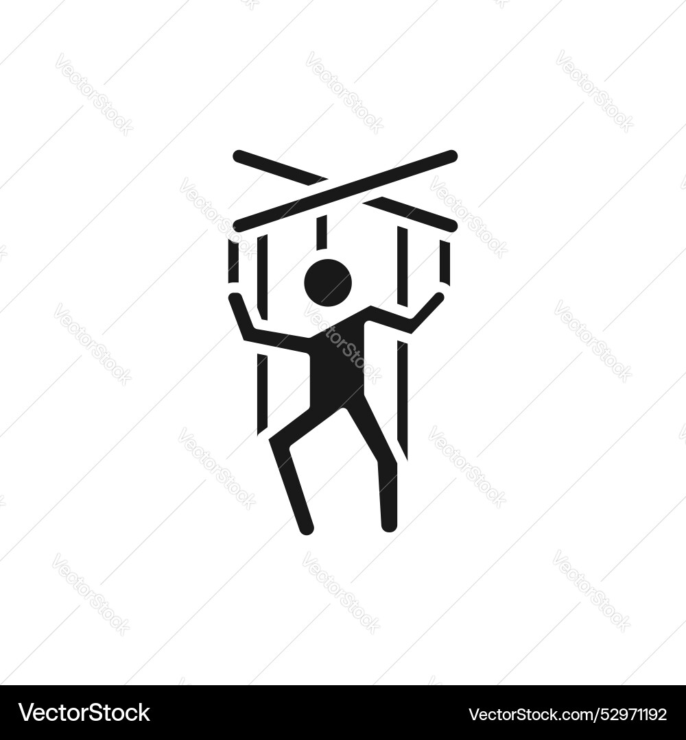Puppet line icon isolated on white background Puppet line icon isolated on white background vector image