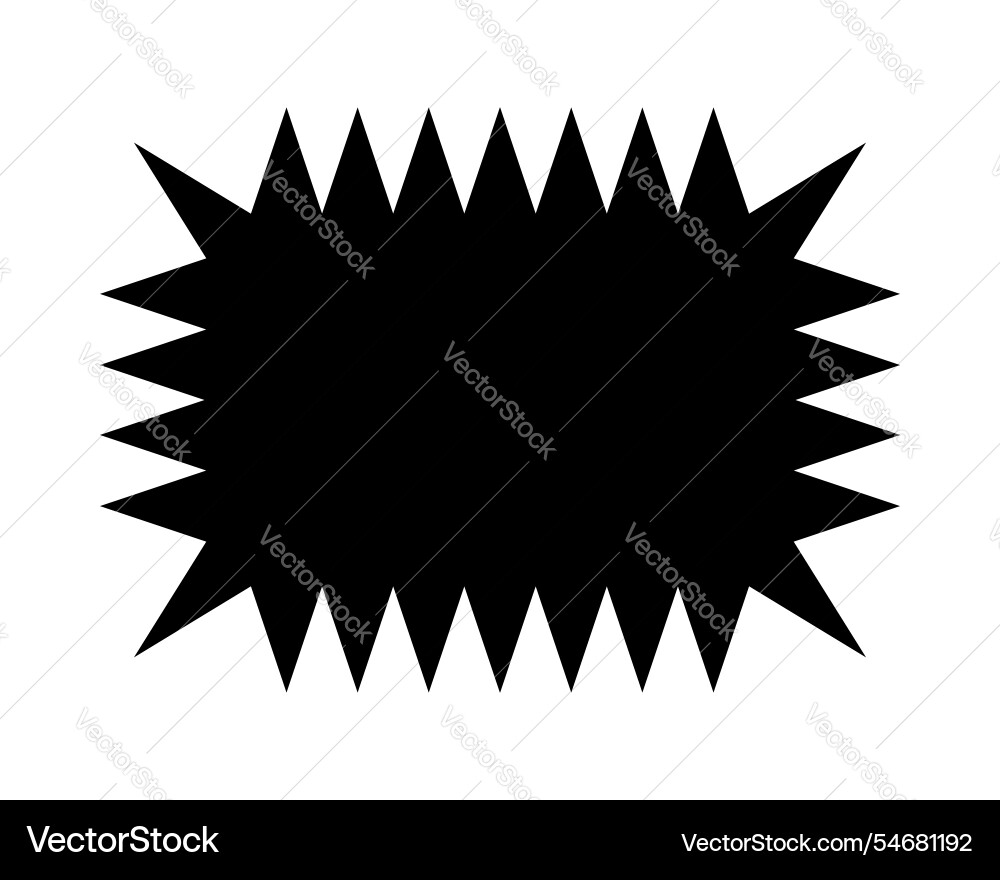 Rectangle shape with zigzag edges empty text box Rectangle shape with zigzag edges empty text box vector image