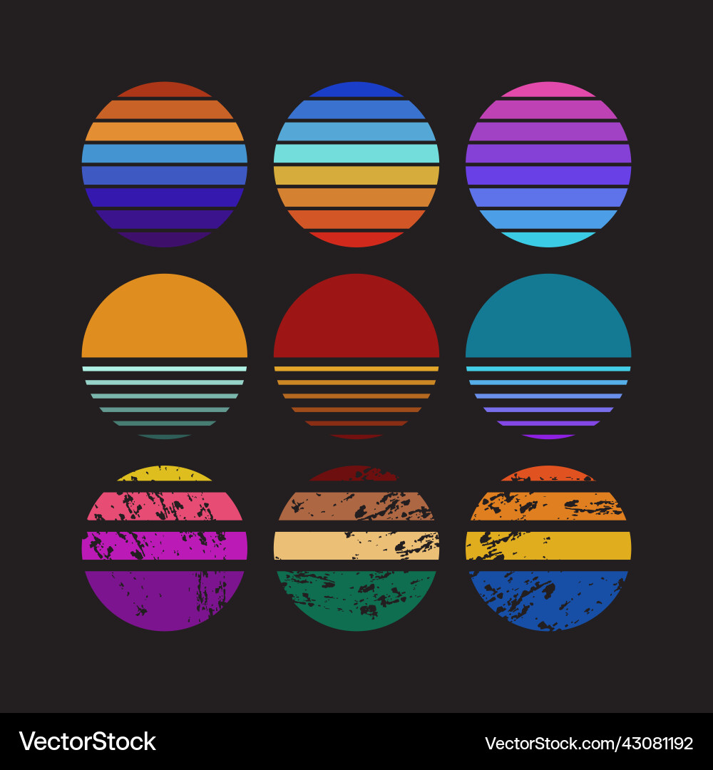 Retro California Sunset Logo Vector Image