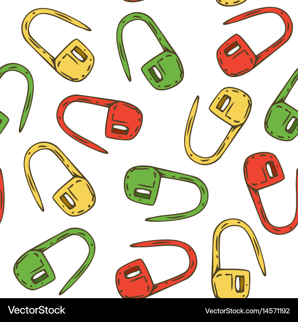 Seamless pattern with locking stitch markers vector image