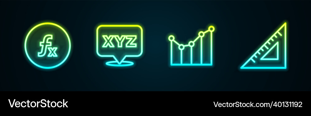 Set line function mathematical symbol xyz Set line function mathematical symbol xyz vector image