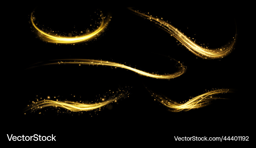 Set of abstract light lines movement and speed Set of abstract light lines movement and speed vector image