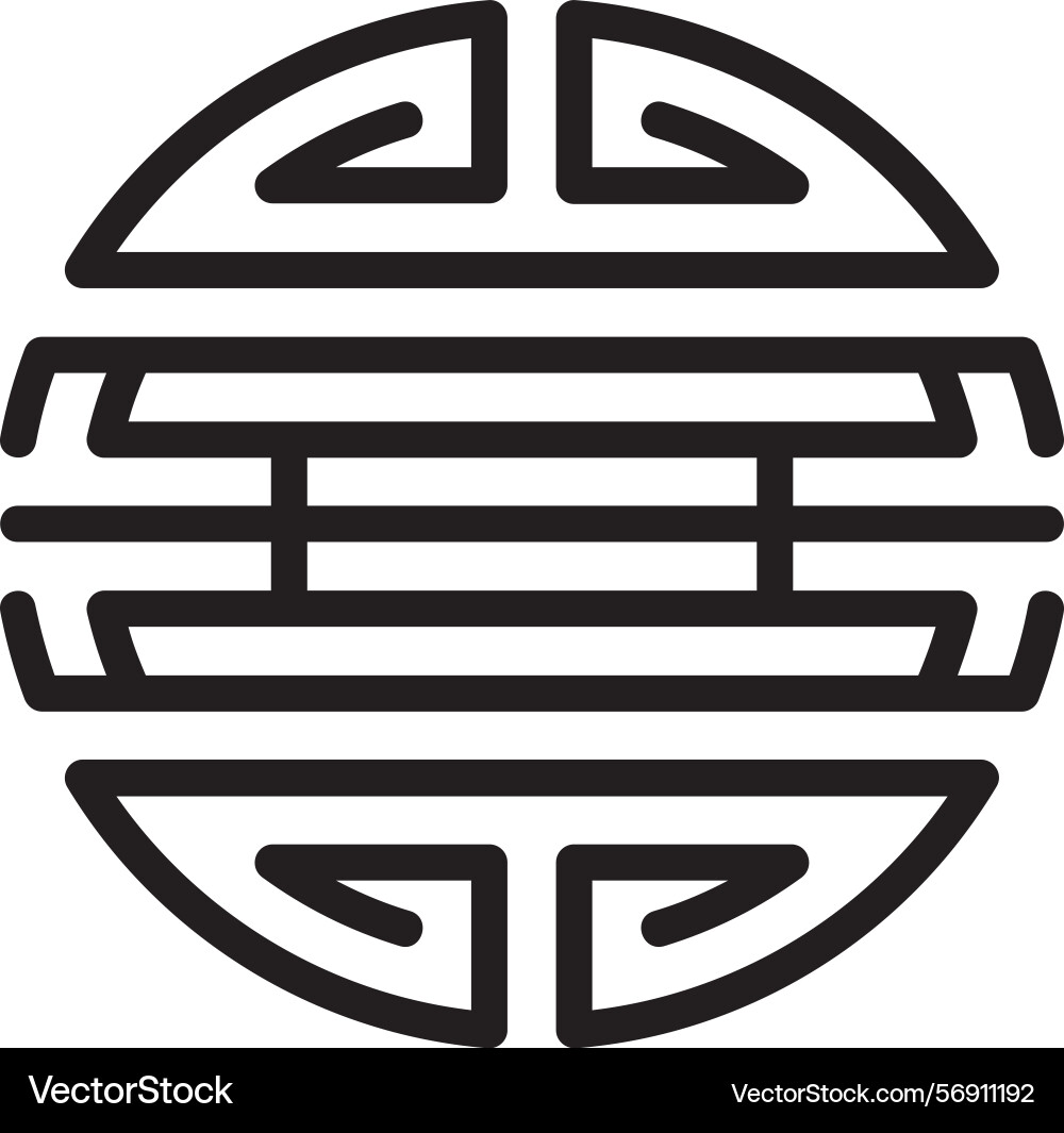 Shou character linear style icon design vector image