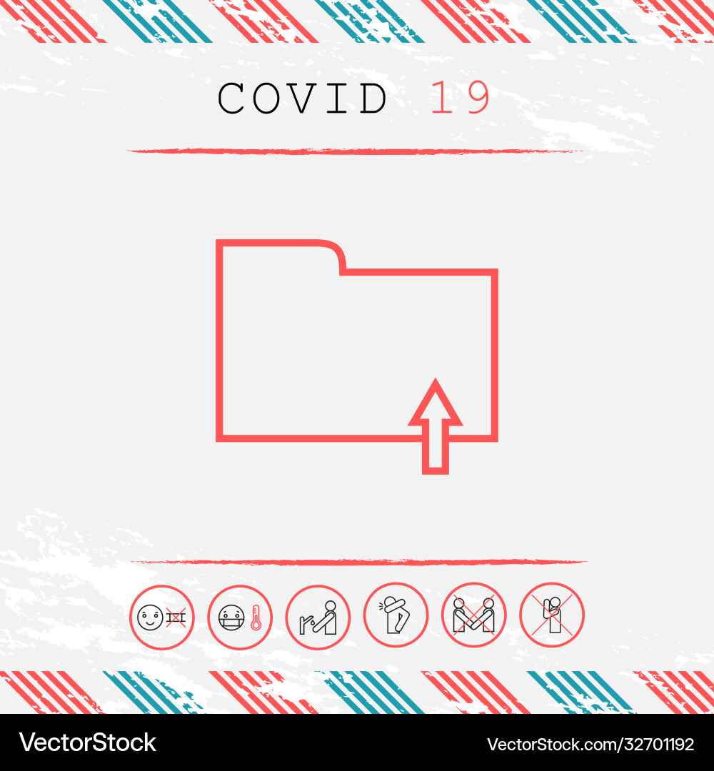 Upload folder - line icon graphic elements Upload folder - line icon graphic elements Vector Image
