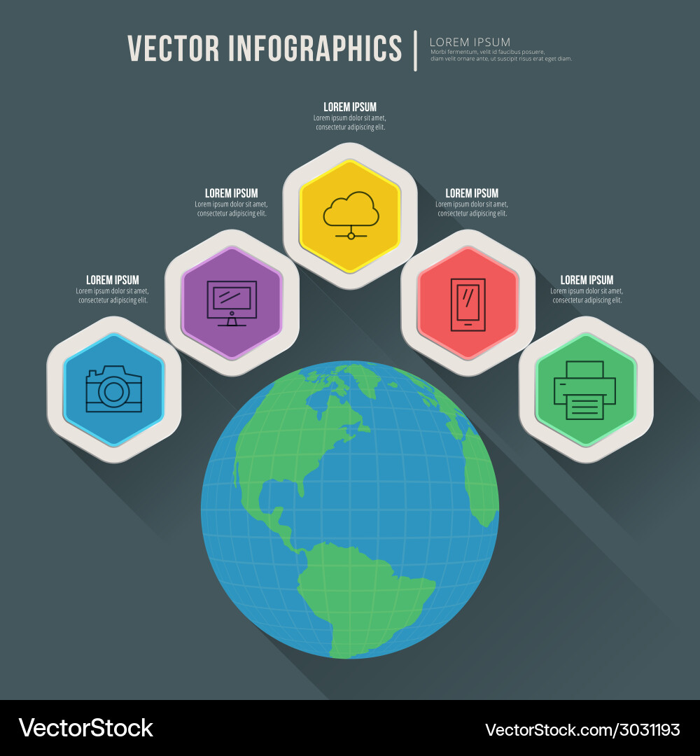 Abstract infographic flat design workflow layout vector image