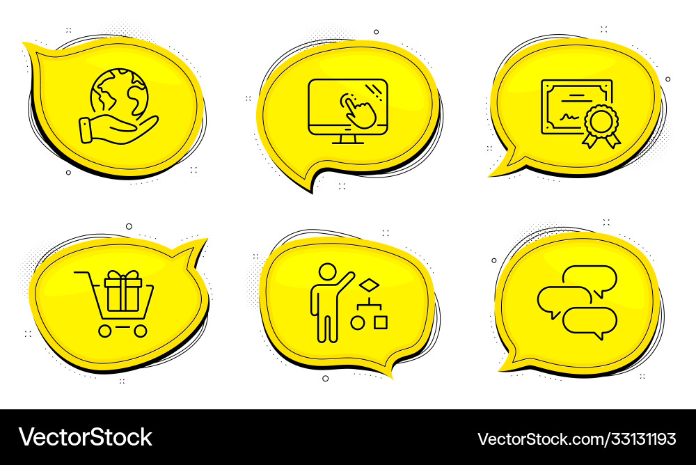Algorithm touch screen and shopping cart icons Algorithm touch screen and shopping cart icons vector image
