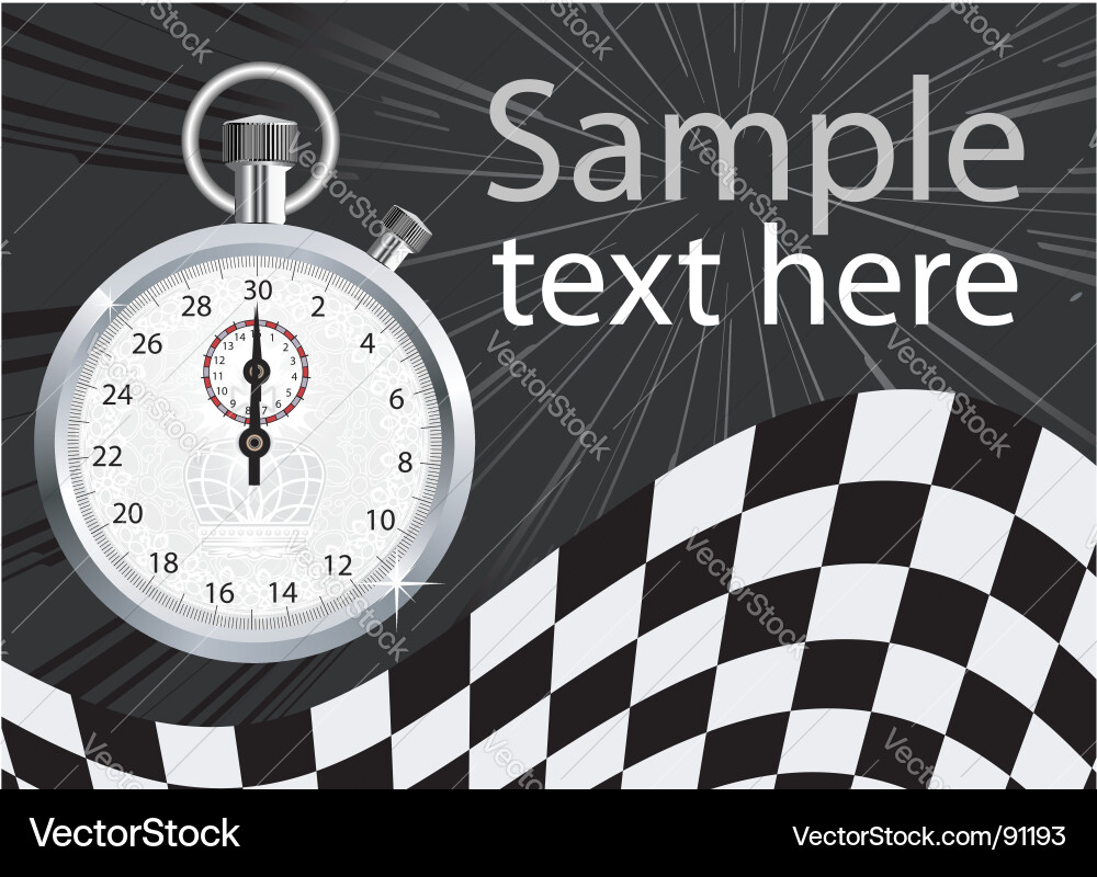 Chrome Stopwatch with Checkerboard Pattern vector image