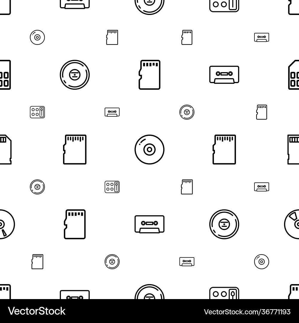 Compact icons pattern seamless white background vector image