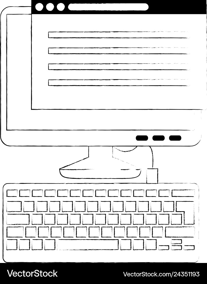 Computer desktop with webpage template Computer desktop with webpage template vector image