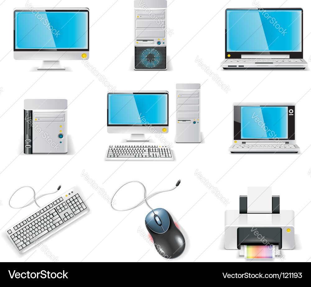 Computer Icon Set vector image