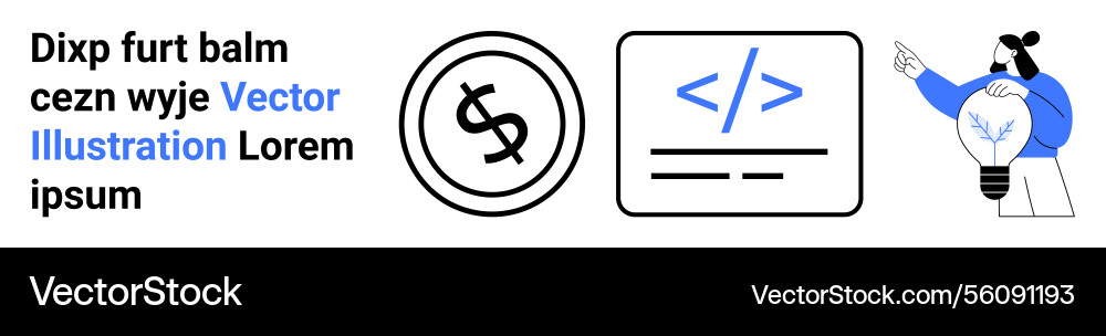 Creative thinker pointing at ideas with coding Creative thinker pointing at ideas with coding vector image