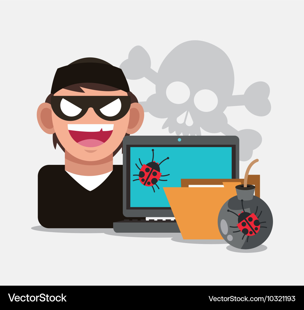 Cyber security system hacker design Vector Image