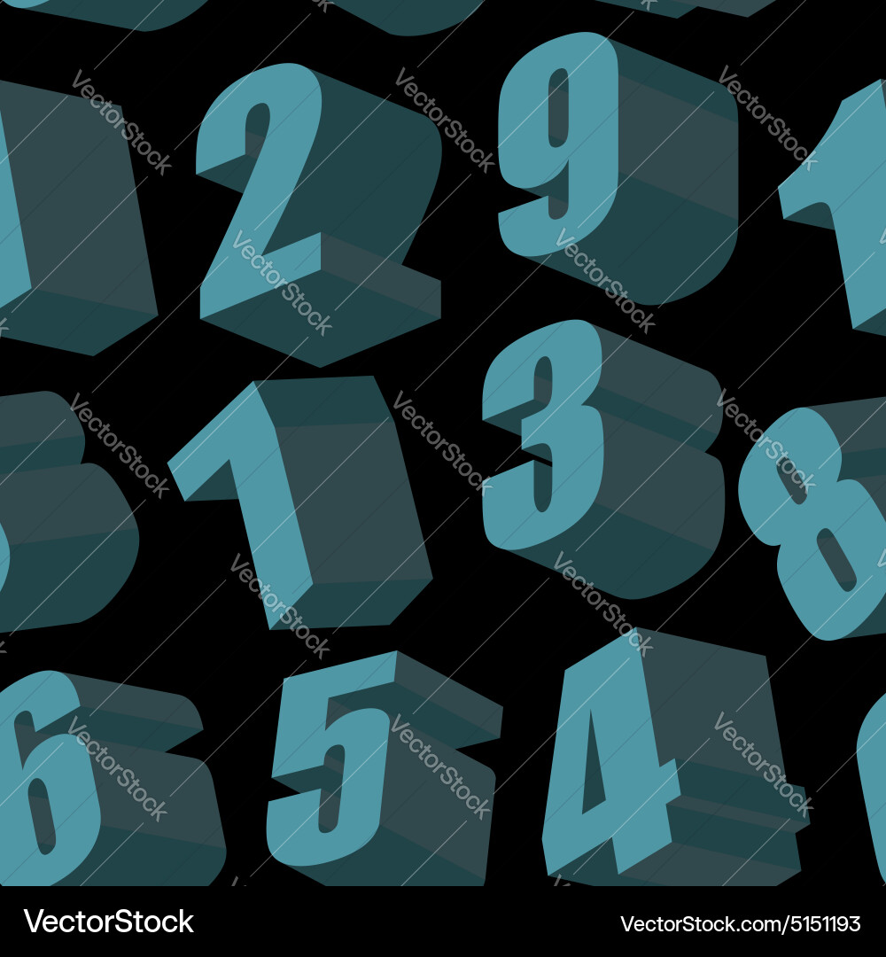 Digits on black background seamless pattern vector image