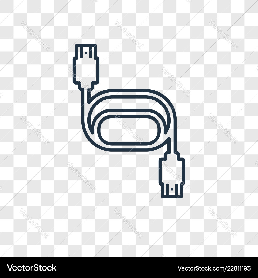 Hdmi concept linear icon isolated on transparent Hdmi concept linear icon isolated on transparent vector image