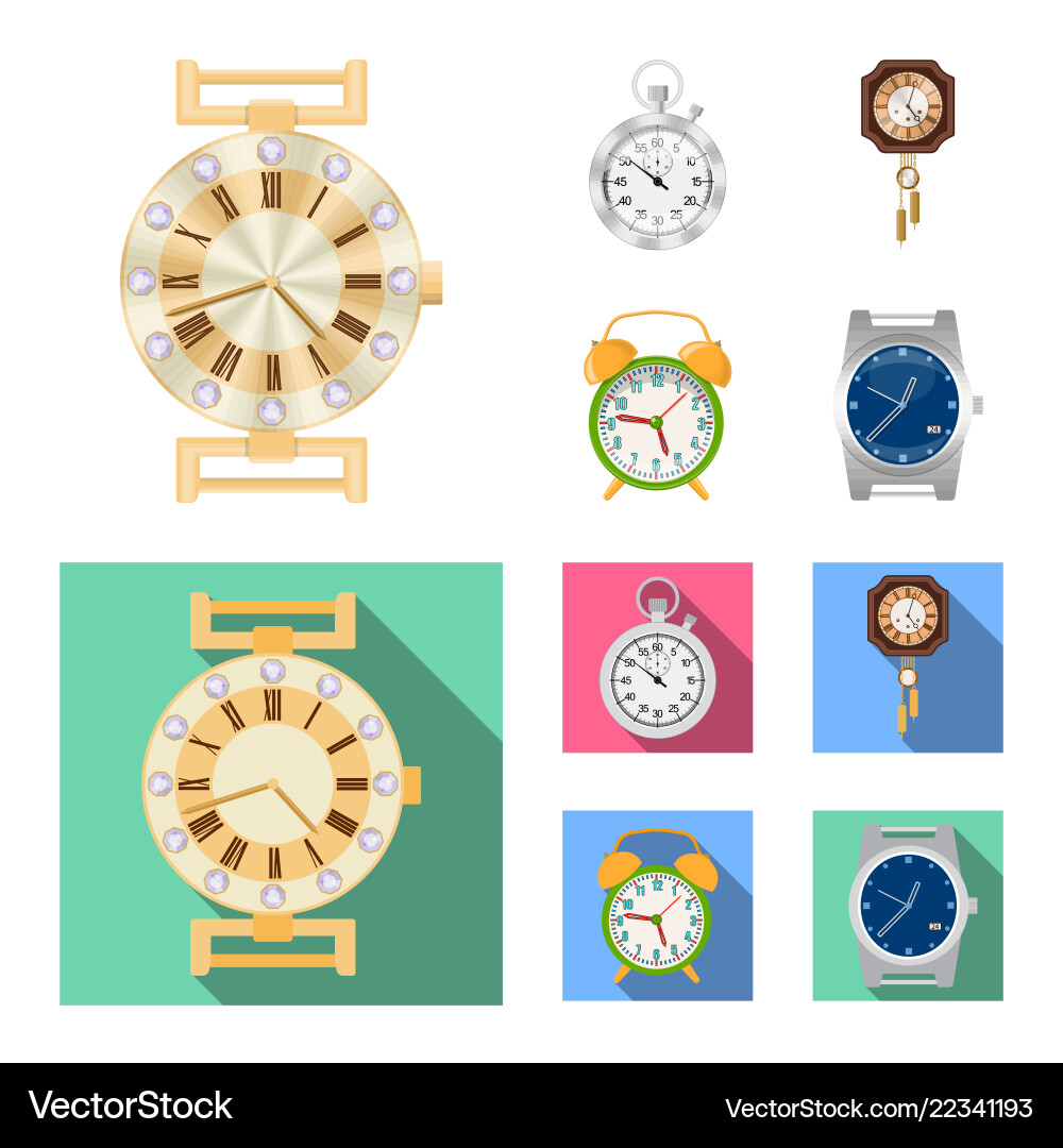 Isolated object of clock and time logo collection Isolated object of clock and time logo collection vector image