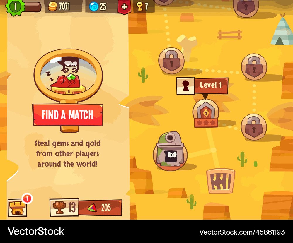 Komplettes Set von Level-Taste Spiel ui Pop-up-Symbol vektorbild