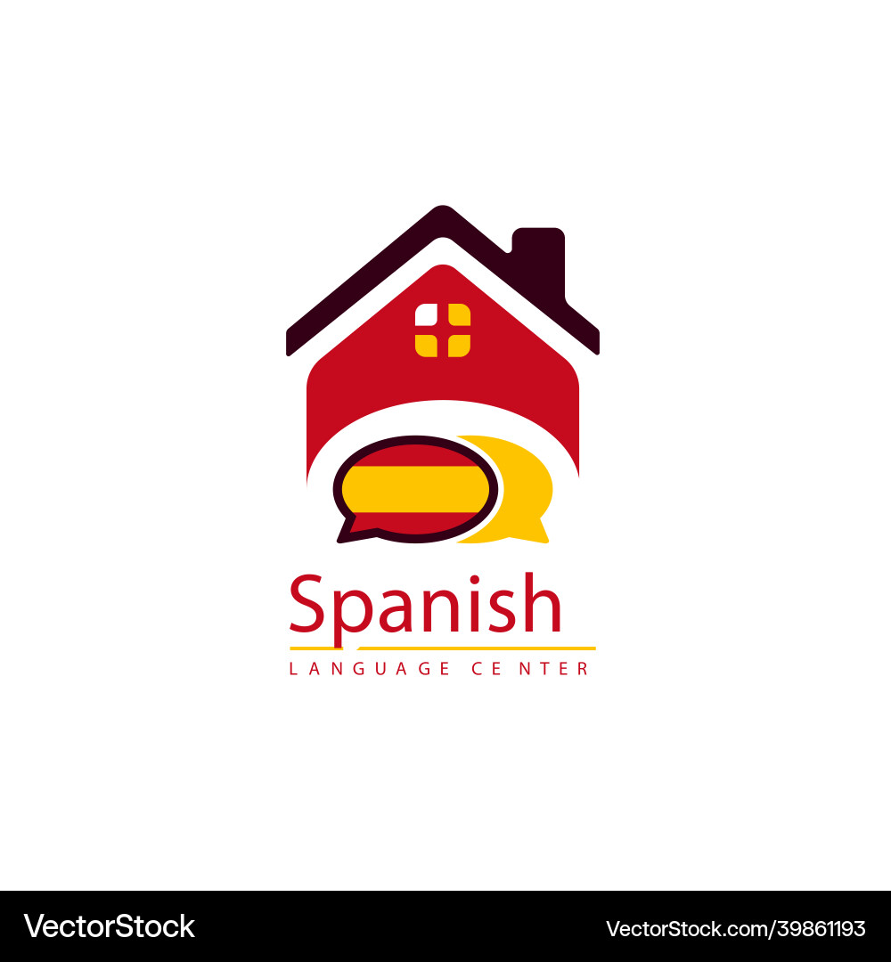 Learning spanish language class logo Learning spanish language class logo vector image