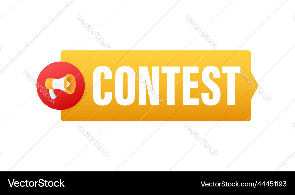 Megaphone with contest speech bubble stock Megaphone with contest speech bubble stock Vector Image