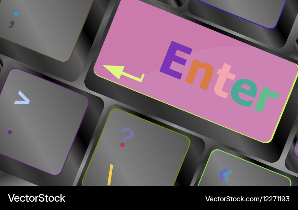 Message on keyboard enter key for online support vector image