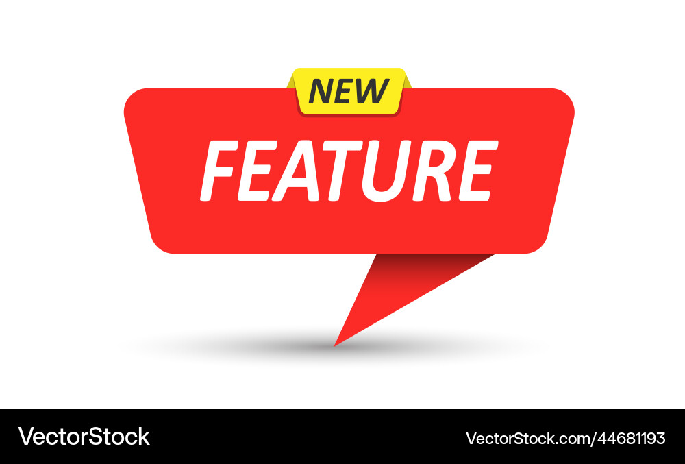 New Feature Pointer Label vector image