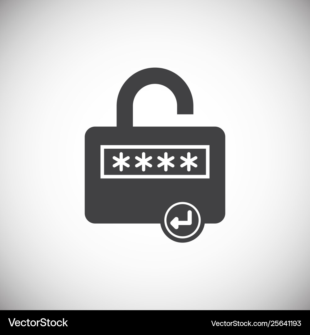 Password related icon on background for graphic Password related icon on background for graphic vector image