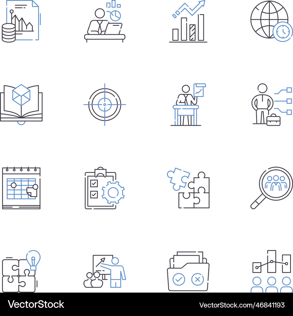 Performance evaluation line icons collection Performance evaluation line icons collection vector image