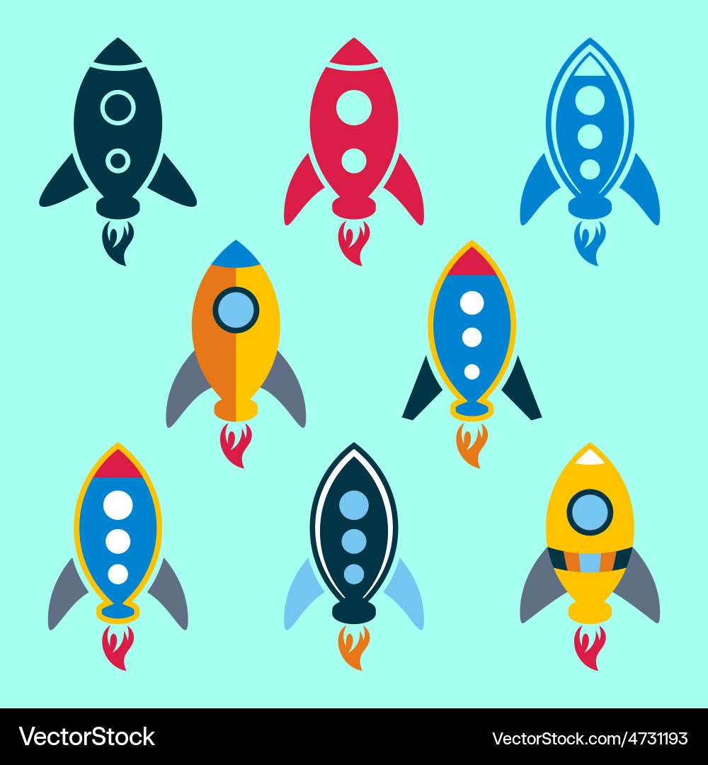 Rocket Icon Set Royalty Free Vector Image - VectorStock