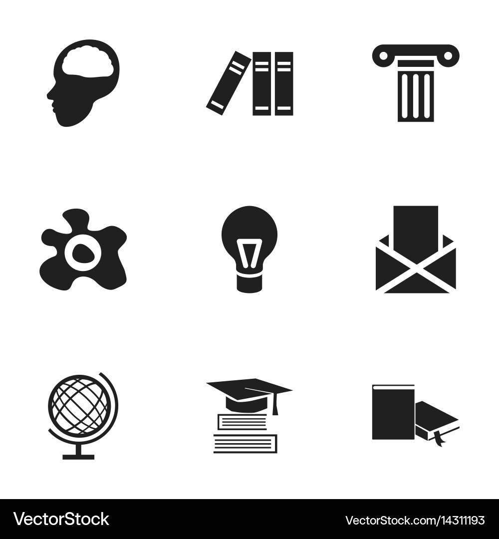 Set of 9 editable university icons includes Vector Image