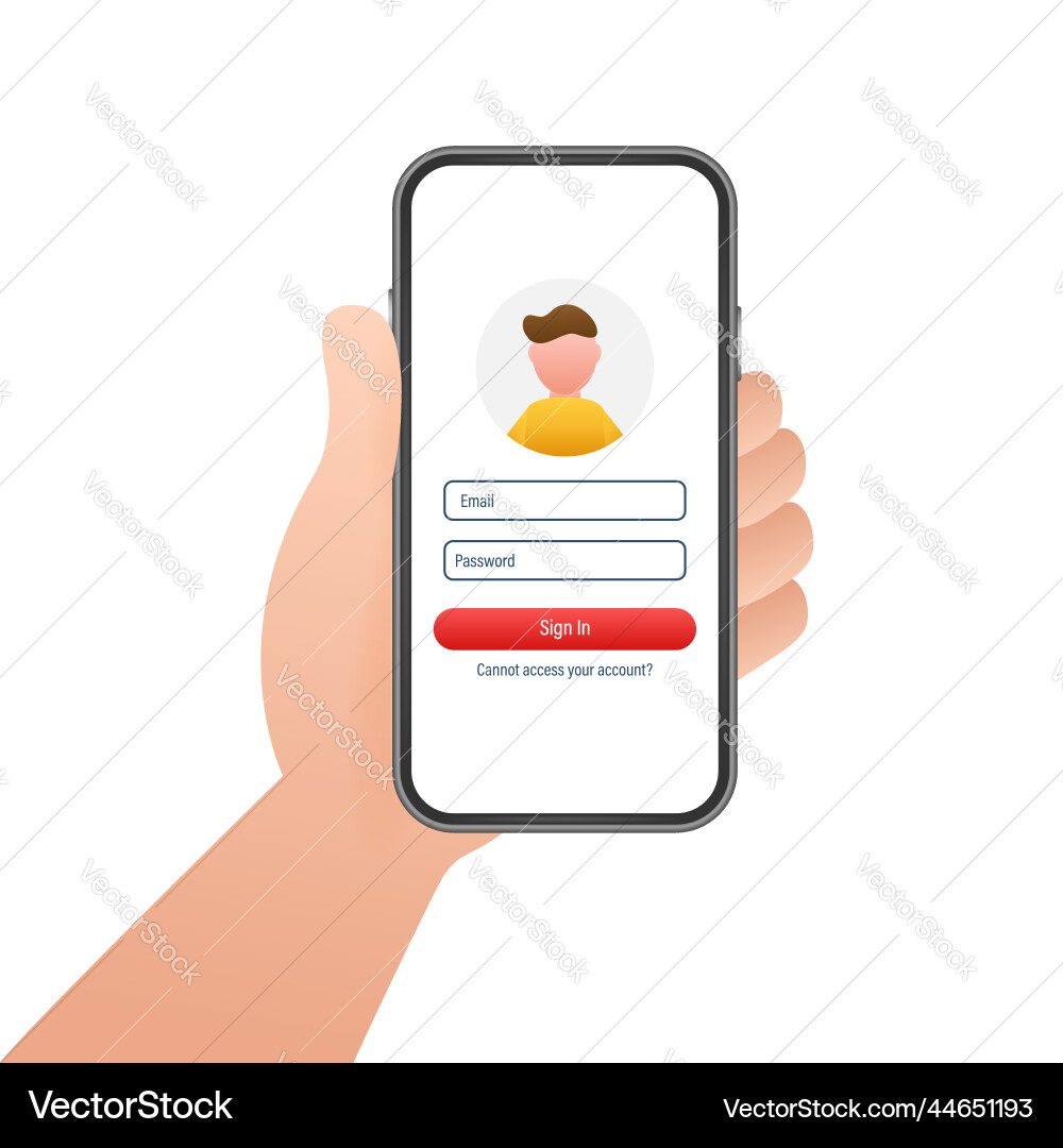 Sign in to account user authorization login Vector Image