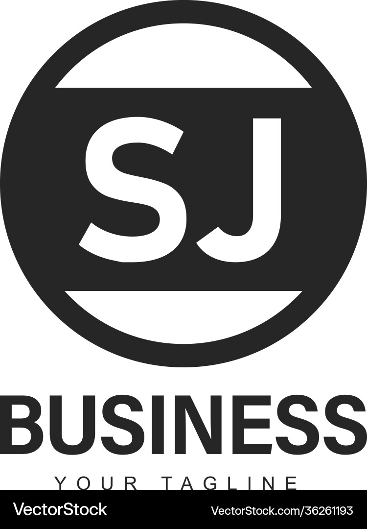 Sj initial a logo design with abstract style Sj initial a logo design with abstract style vector image