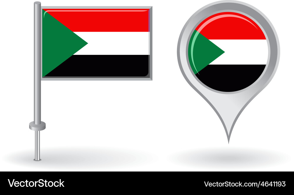 Sudanese Pin & Map Pointer vector image