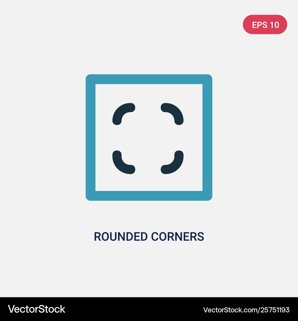 Two color rounded corners square icon from user vector image