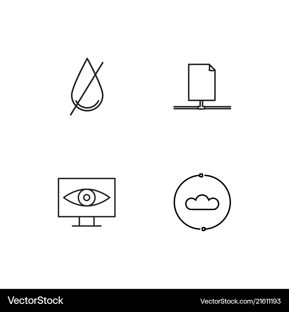 Web linear icons set simple outline vector image