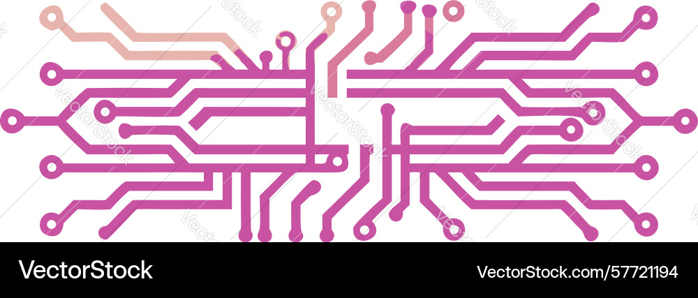 Abstract circuit board design with glowing lines vector image