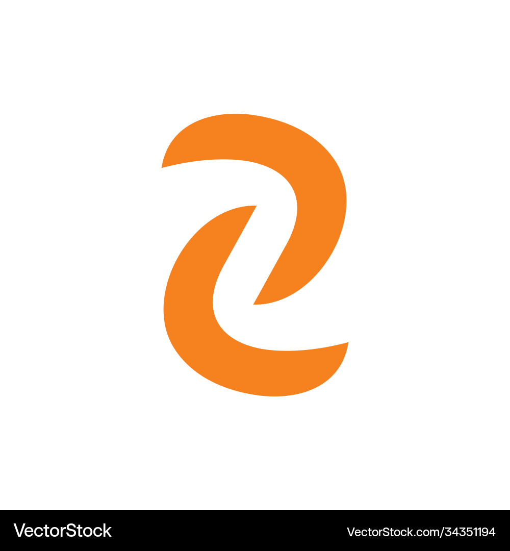 Abstract simple linked 2 curves arrow logo vector image