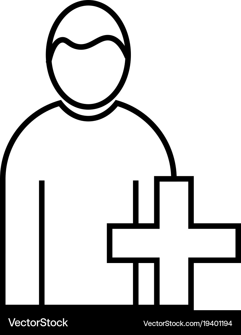 Add user plus simple line icon vector image