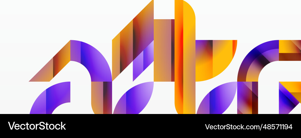 Assorted geometric shapes unite in a minimalistic Vector Image