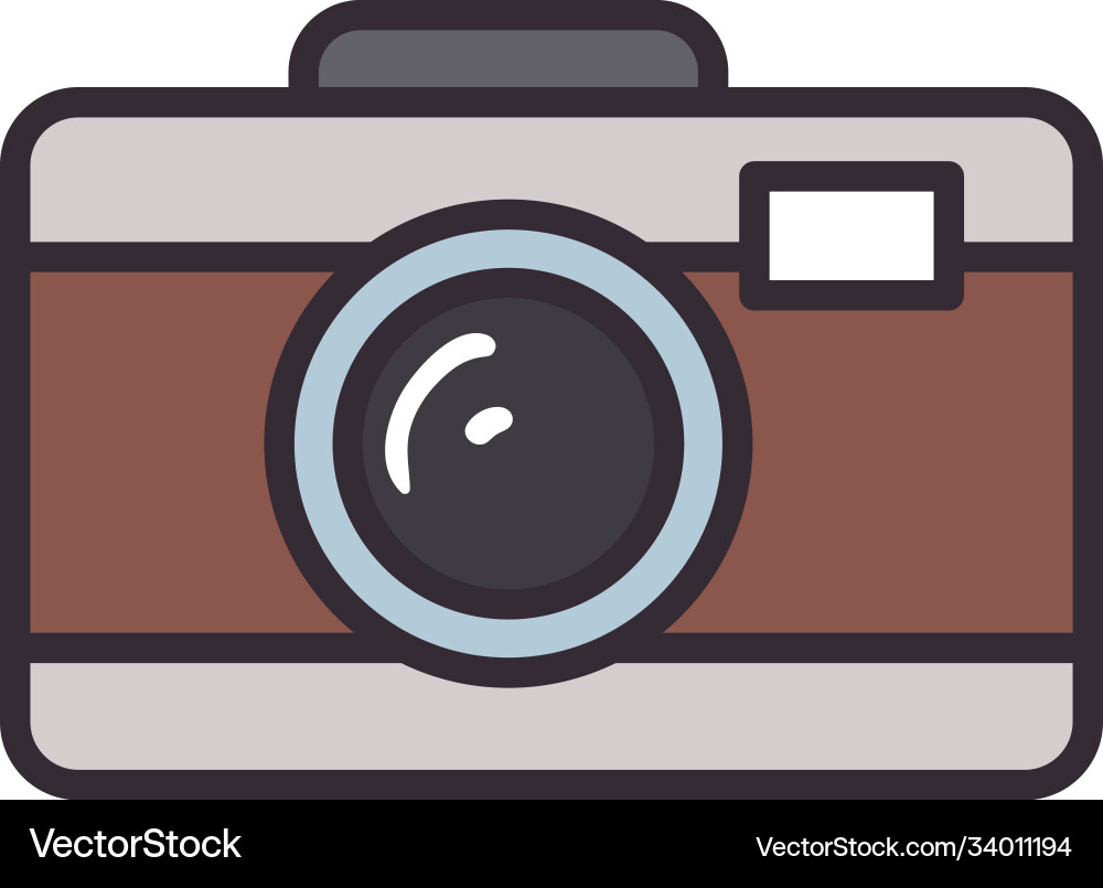 Camera device line and fill style icon Vector Image