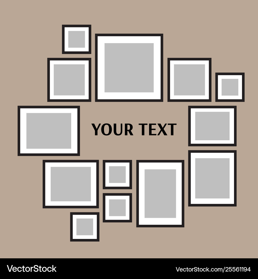 Collage thirteen frames photos parts or picture Vector Image