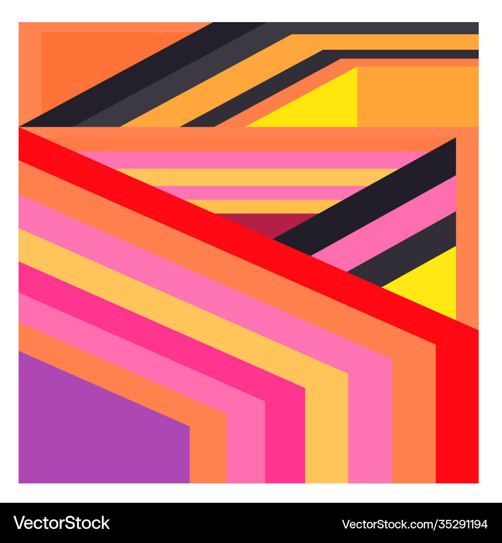 Colorful geometric and curve background pattern Vector Image
